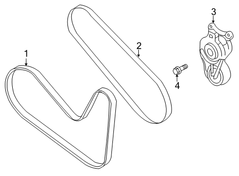 2011 Lincoln MKS Belts & Pulleys Diagram