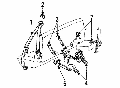 1993 Ford Ranger Seat Belt Assembly Diagram for F37Z-1061203-F