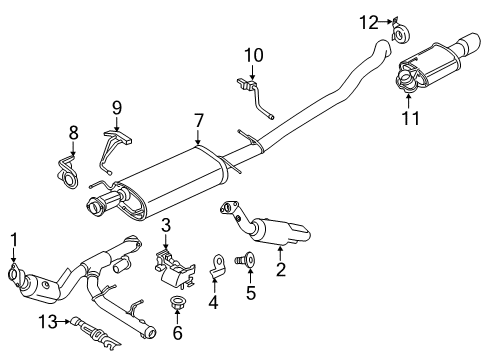 2015 Lincoln Navigator Front Muffler Assembly Diagram for GL7Z-5230-A