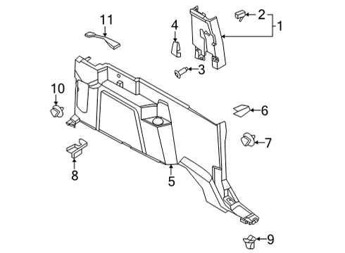 2023 Ford Bronco Interior Trim - Quarter Panels Diagram 1 - Thumbnail