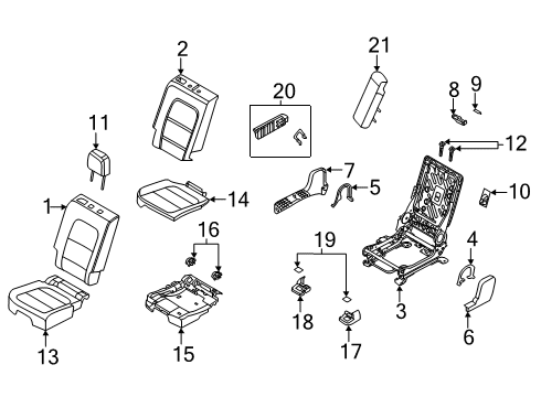 2021 Ford Escape COVER ASY - REAR SEAT BACK Diagram for NJ6Z-7866600-BC