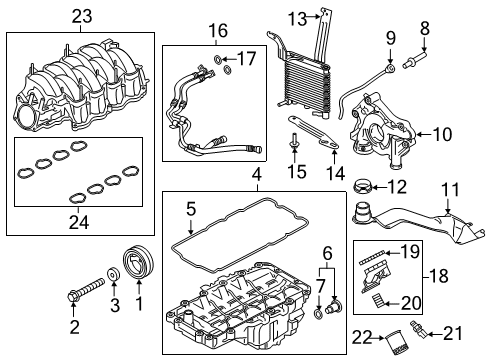 2016 Ford Mustang Air Cleaner Element Assembly Diagram for FR3Z-9601-A