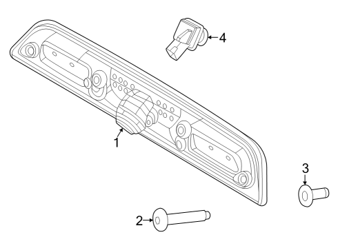 2023 Ford F-150 Lightning High Mount Lamps Diagram