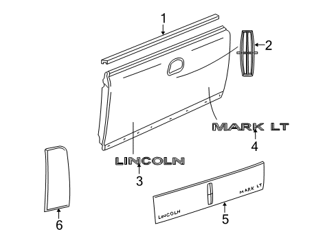 2007 Lincoln Mark LT Reflector Assembly - Rear Diagram for 7L3Z-13A565-AA