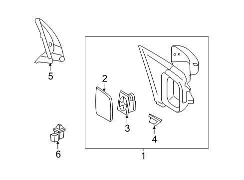 2005 Ford Freestyle Mirror Assembly - Rear View Outer Diagram for 6F9Z-17682-A