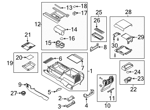 2020 Ford Expedition Armrest Assembly - Console Diagram for FL3Z-1506024-BF