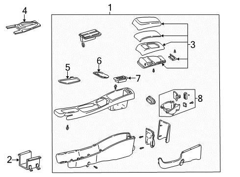 2002 Ford Taurus Console Assembly Diagram for 2F1Z-54045A36-CAA