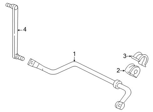 2004 Mercury Monterey Stabilizer Bar & Components - Front Diagram