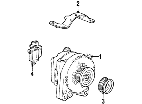 1996 Lincoln Continental Alternator Assembly Diagram for F6OY-10V346-ACRM