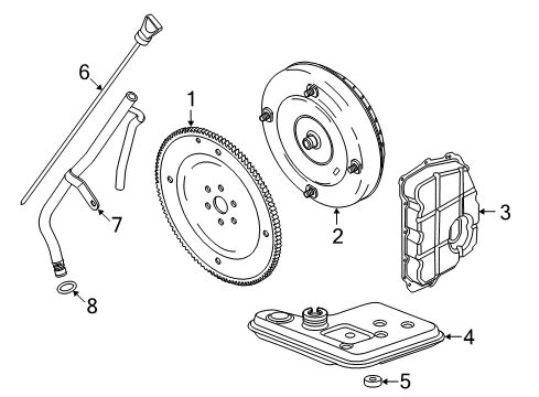 2011 Mercury Milan Flywheel And Ring Gear Assembly Diagram for 5M6Z-6375-AA