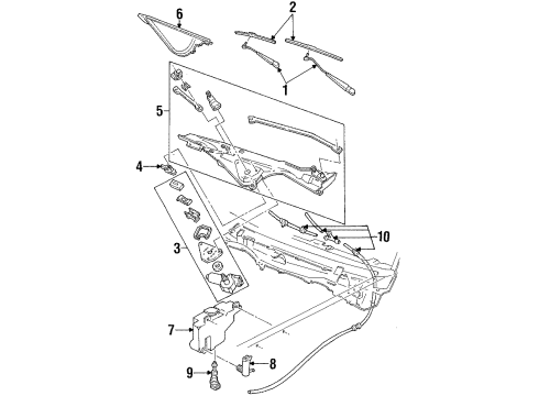 1998 Ford Crown Victoria Reservoir Windshield Washer Diagram for F8AZ17618BA