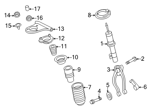 2007 Lincoln MKZ Struts & Components - Front Diagram