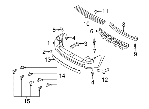 2008 Mercury Mariner Rear Bumper Diagram 2 - Thumbnail