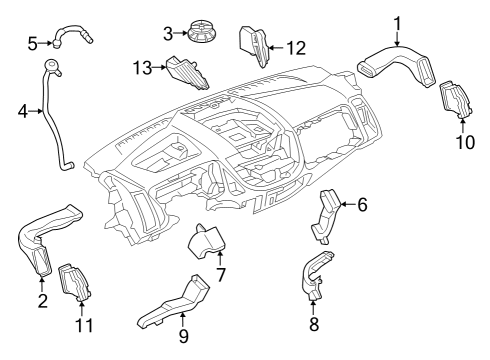 2023 Ford E-Transit Ducts & Louver Diagram