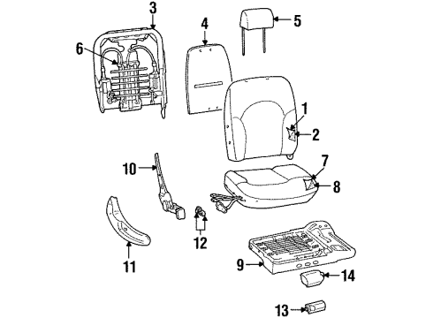 1999 Lincoln Continental Pad Diagram for XF3Z-54632A22-BA