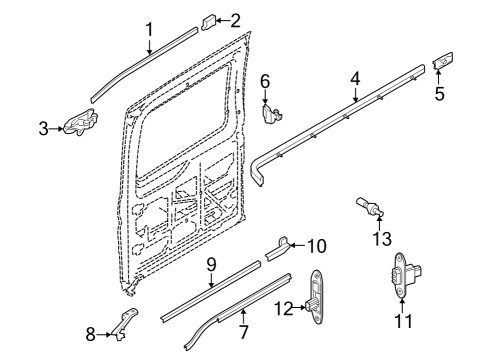 2022 Ford E-Transit TRACK - SLIDING DOOR - CENTRE Diagram for KK3Z-1525004-A