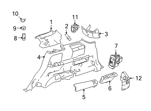 2008 Ford Taurus X Interior Trim - Quarter Panels Diagram