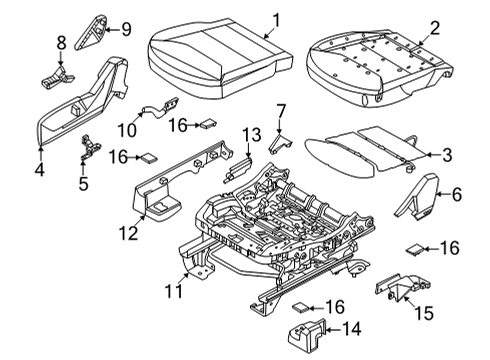 2023 Ford Maverick HANDLE - SEAT BACK ADJUSTING Diagram for M1PZ-7661198-AC