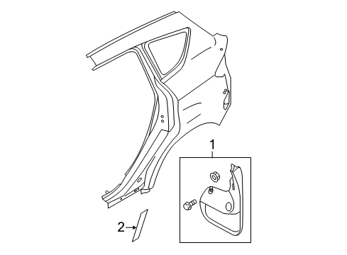 2015 Ford C-Max Splash Guards - Molded, Black Rear Pair Diagram for AM5Z-16A550-B