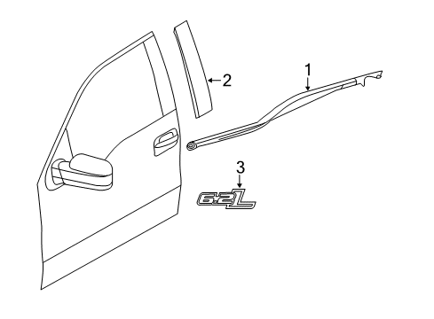 2013 Ford F-150 Exterior Trim - Front Door Diagram 2 - Thumbnail