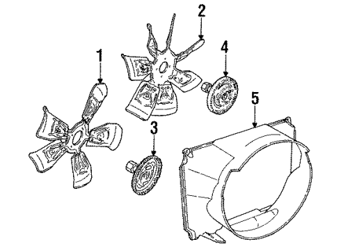 1994 Mercury Grand Marquis Cooling System, Radiator, Water Pump, Cooling Fan Diagram 1 - Thumbnail