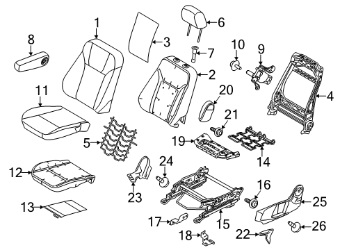 2013 Ford Fiesta Seat Back Cover Assembly Diagram for CE8Z-5464417-CC