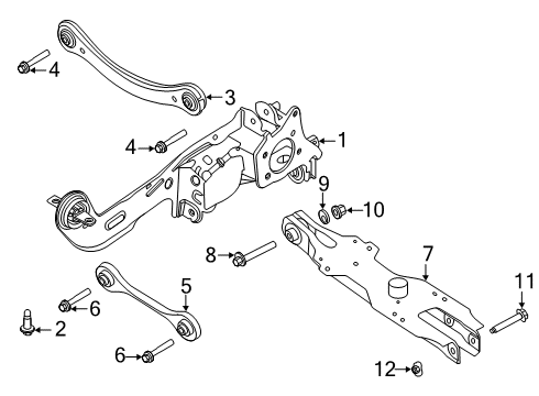 2021 Ford Escape Suspension Components, Stabilizer Bar Diagram