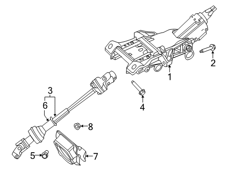 2019 Ford Explorer Steering Column & Wheel, Steering Gear & Linkage Diagram 4 - Thumbnail