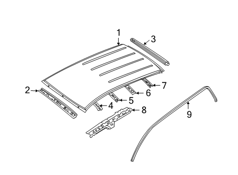 2008 Mercury Mariner Roof & Components Diagram 1 - Thumbnail