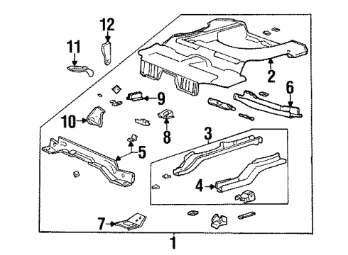 1999 Mercury Cougar Pan Assembly Floor Centre Diagram for 1S8Z6311215AA