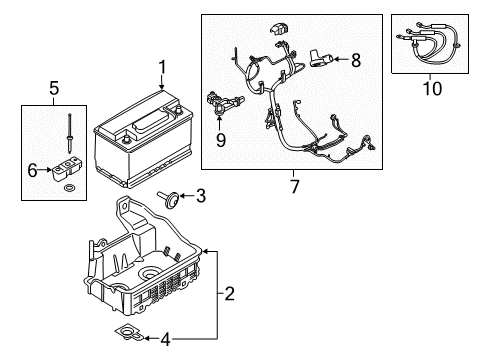 2018 Ford F-150 Battery Cable Assembly Diagram for JL3Z-14300-A