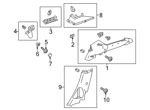 2018 Ford Focus Interior Trim - Quarter Panels Diagram 2 - Thumbnail