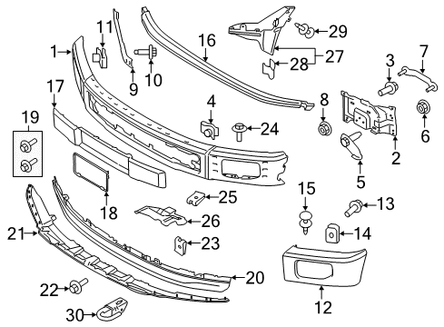 2016 Ford F-150 Front Bumper Diagram 1 - Thumbnail