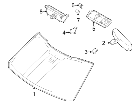 2023 Ford F-150 Lightning Glass - Windshield Diagram