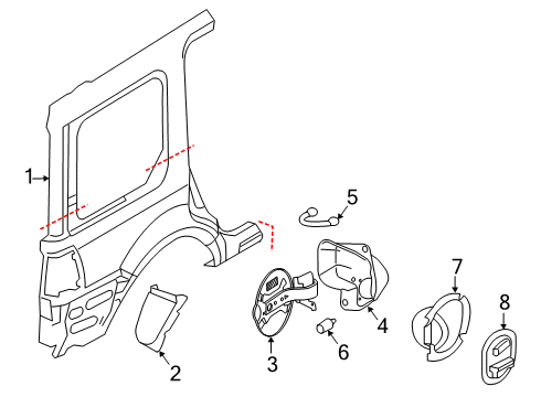 2013 Ford Expedition Panel - Quarter - Outer Diagram for 9L1Z-7827841-B