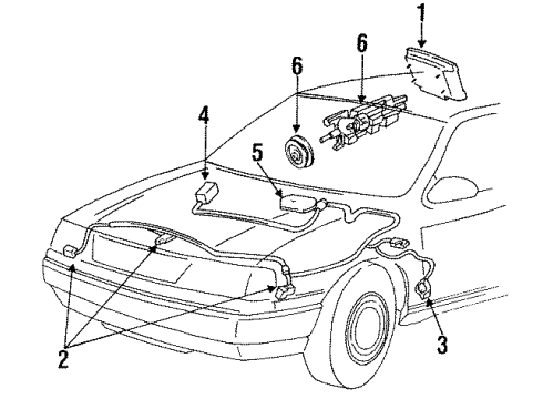 1991 Ford Taurus Module Diagram for FODZ-54043B13-D