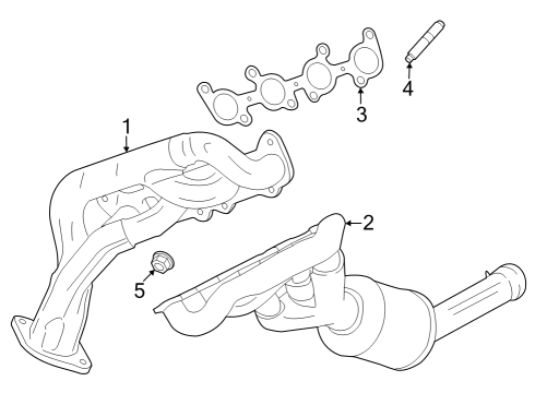 2024 Ford Mustang EXHAUST MANIFOLD AND CATALYST Diagram for PR3Z-5G232-A