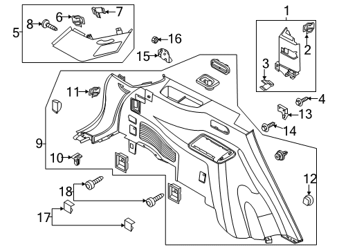 2020 Lincoln Aviator MOULDING - ROOF SIDE TRIM Diagram for LC5Z-7831011-CA