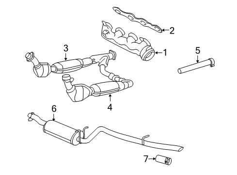 2007 Lincoln Mark LT Exhaust Components Diagram