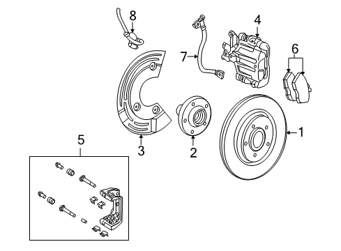 2009 Ford Taurus X Brake Components, Brakes Diagram 2 - Thumbnail