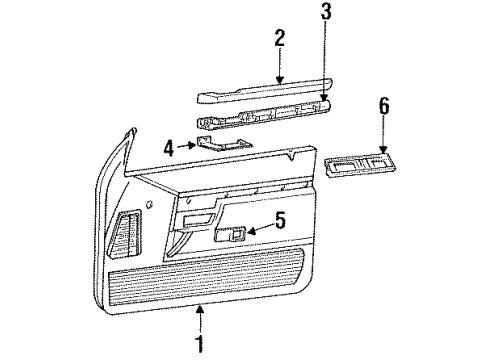 1993 Ford Explorer Pad Armrest Blue Diagram for F3TZ9824100AAK