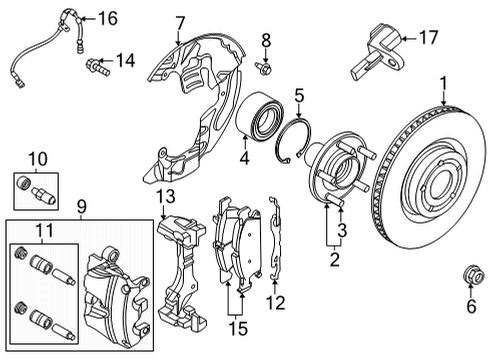 2023 Ford Bronco Sport Front Brakes Diagram