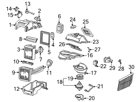 2002 Ford Thunderbird A/C & Heater Control Units Diagram 1 - Thumbnail