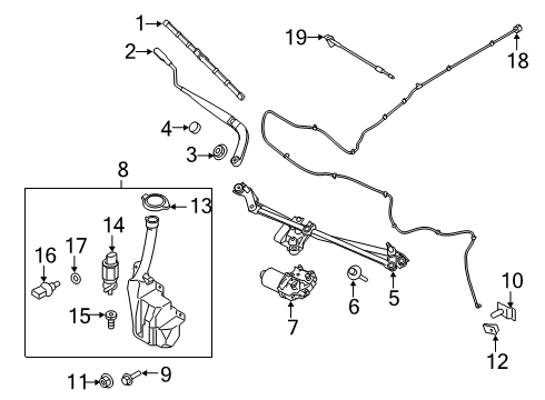 2022 Ford Mustang RESERVOIR - WINDSHIELD WASHER Diagram for FR3Z-17618-H