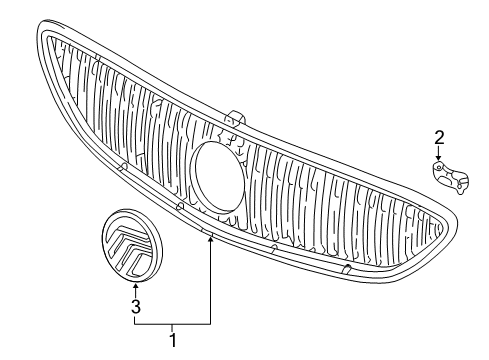 2005 Mercury Sable Grille Assembly - Radiator Diagram for 4F4Z-8200-AAF