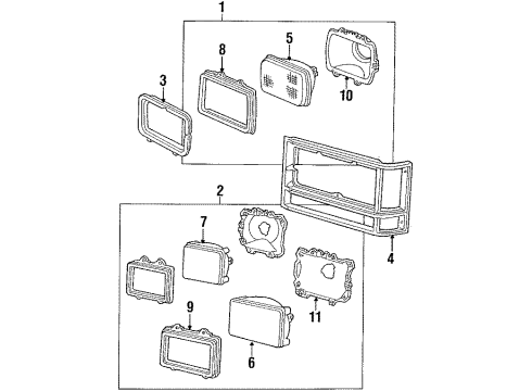 1987 Ford LTD Crown Victoria Headlamps Diagram