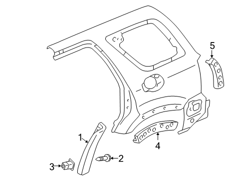 2002 Ford Escape Exterior Trim - Quarter Panel Diagram