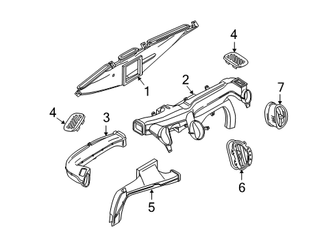 2008 Ford E-250 Ducts & Louver Diagram