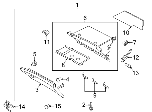 2018 Lincoln MKZ Box Assembly - Glove Compartment Diagram for JP5Z-54060T10-AC