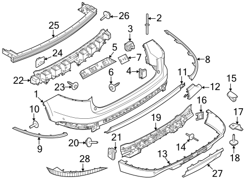 2020 Lincoln Aviator BUMPER ASY - REAR Diagram for LC5Z-17K835-BA